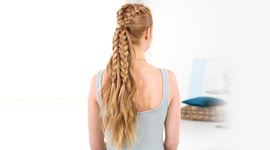 multi-braided ponytail